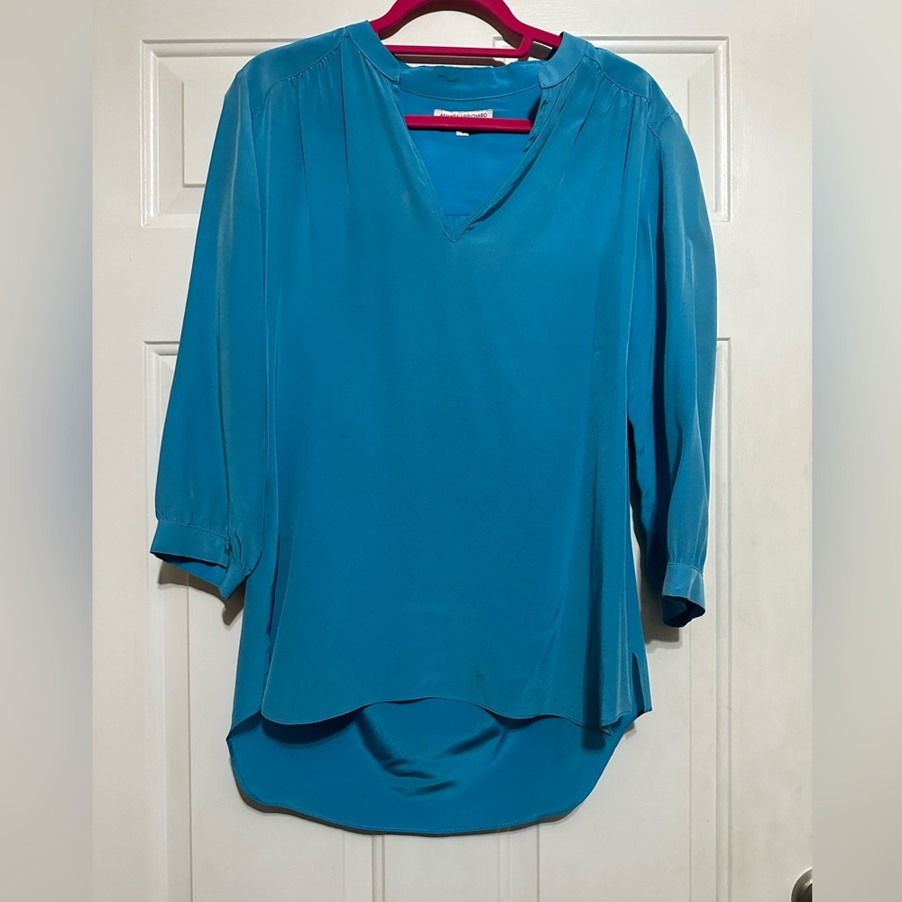 Amanda Uprichard Silk Blouse size small teal‎